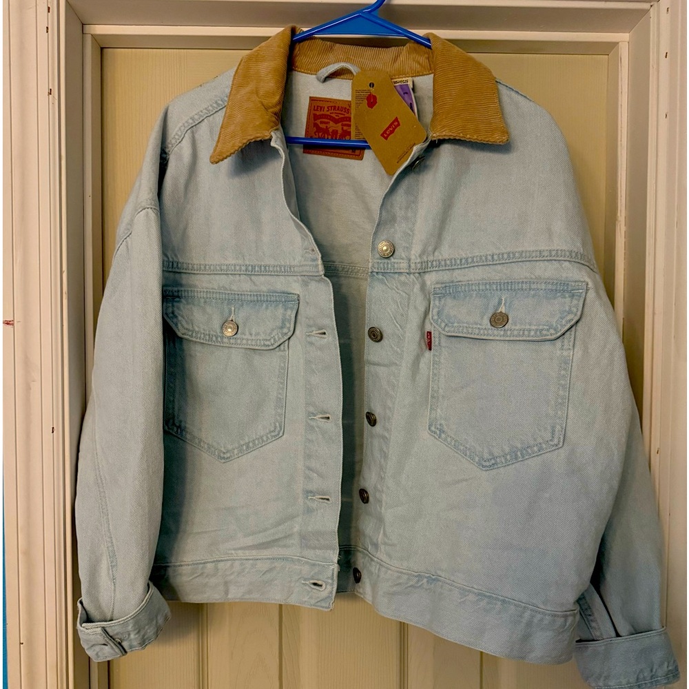 Levi's Light Blue Jean Jacket with Tan Collar